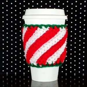 Handmade Coffee Cozy Holiday Striped